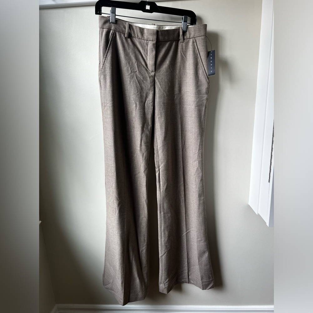 THEORY Adelson Trouser Pants‎ Wool Blendd Wide Leg USA Office Career Trendy 6